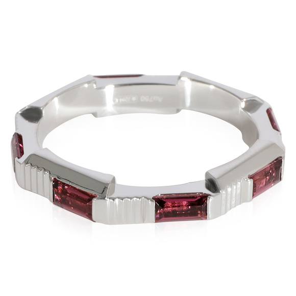 Gucci Link to Love Rubelite Band in 18K White Gold